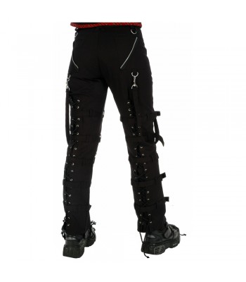 Men’s Black Gothic Punk Lace-Up Pants